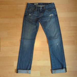 AG Adriano Goldschmied Tomboy Boyfriend Fit  Distressed Jeans 